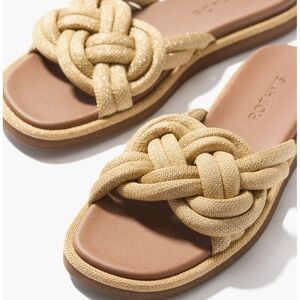 Rothy's The Summer Sandal Shimmery Tan Braided Knot Slide